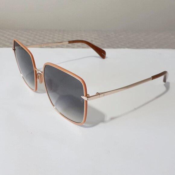 NWOT Rag & Bone brown frame & gold temple w/ greenish smoke lens sunglasses - Picture 5 of 8